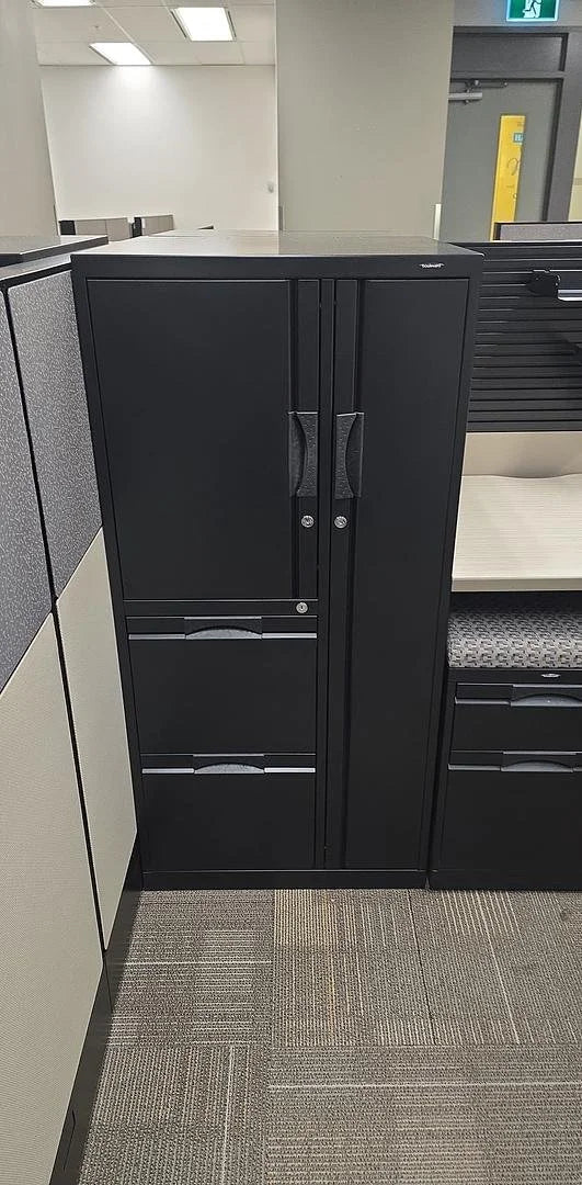 6' x 6.5' Boulevard L-Shape Electronic Sit Stand Workstation w/BF Ped and Combo