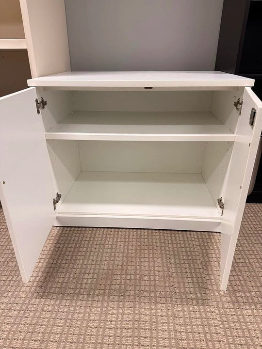 Wooden 2-High 2-Door Stationary Cabinet