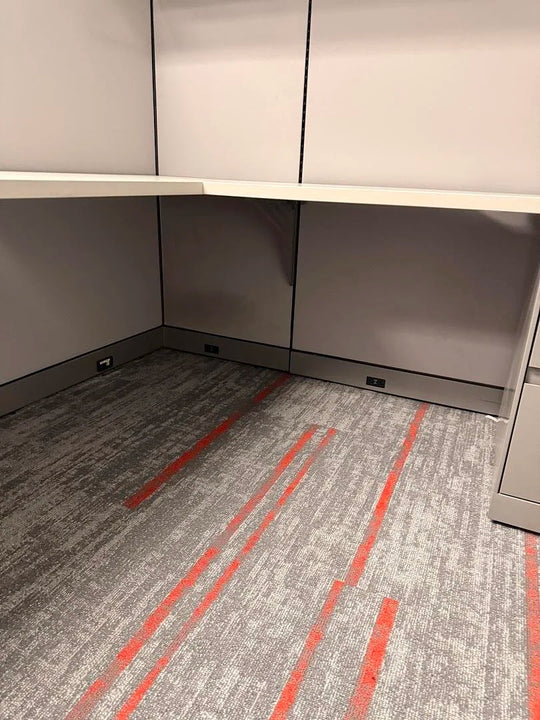 6' x 6' Steelcase L-Shape Workstation w/Overheads and BBF Ped