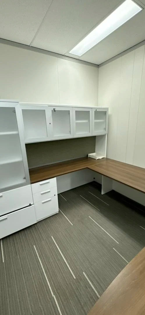 LH U-Shape Desk w/Hutch, BBF Ped, Combo Unit