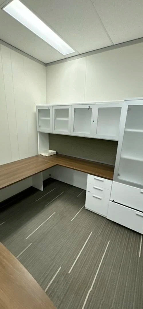 RH U-Shape Desk w/Hutch, BBF Ped, Combo Unit