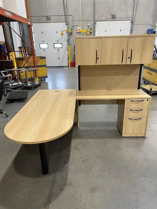 RH Bullet L-Shape Desk w/BBF Ped