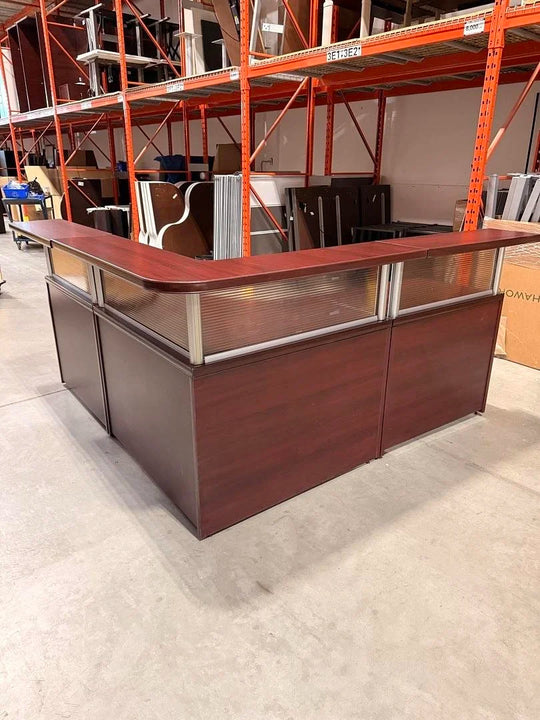 L-Shape Reception Desk w/BF Ped