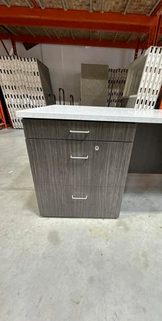 Straight Desk w/2 BBF Peds and Granite Top