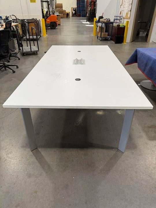 9' Rectangle Boardroom Table w/Electrical (One Piece Top)