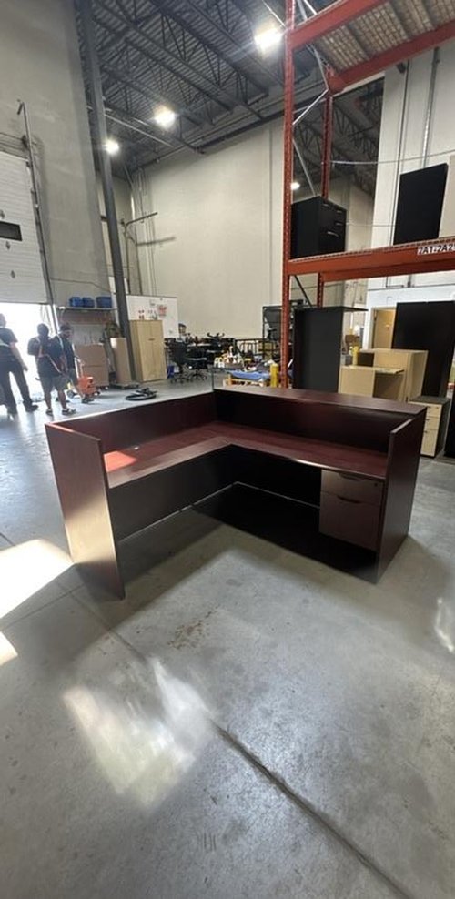 LH L-Shape Reception Desk w/BF Ped