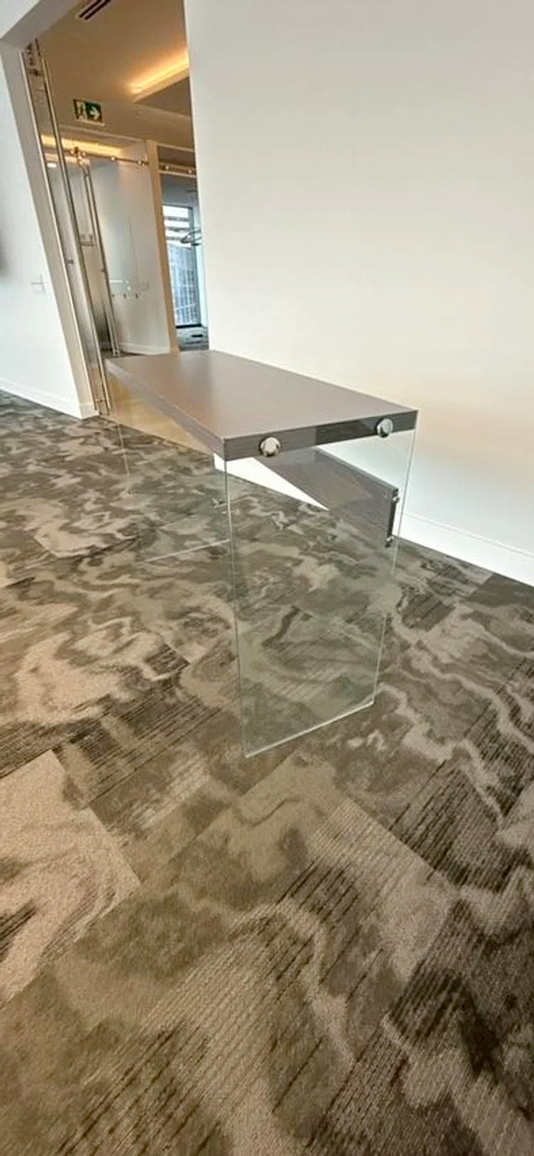 Wood and Glass Rectangle Console Table