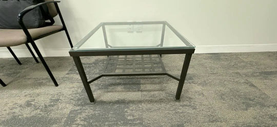 27" Square Glass Top Side Table