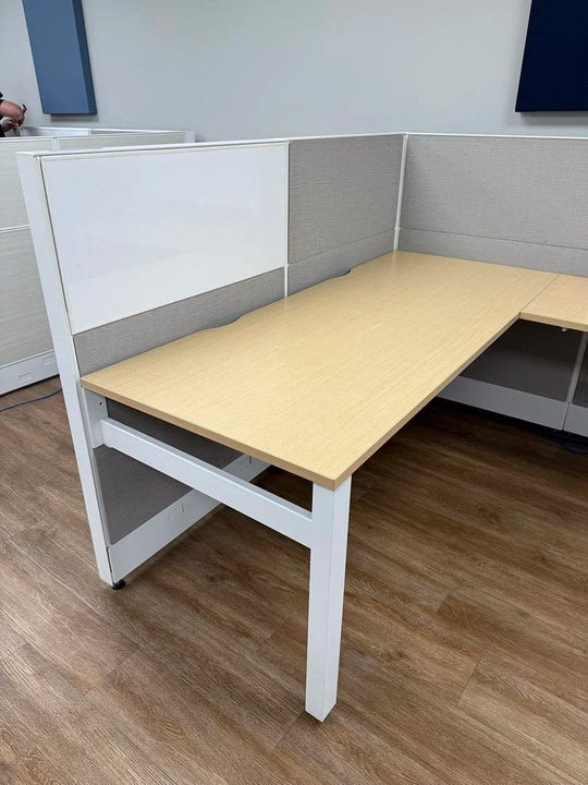 6' x 6' Global Boulevard L-Shape Workstation w/BF Ped (No Modular Power)