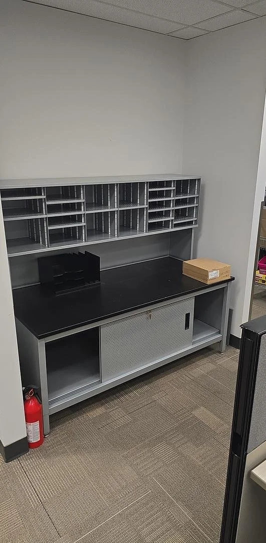 Metal Credenza w/Mail Sorter