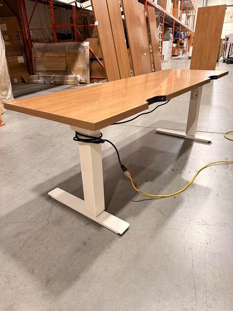 6' Haworth Electronic Sit Stand Desk w/Cut Out