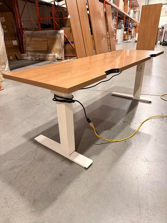 6' Haworth Electronic Sit Stand Desk w/Cut Out