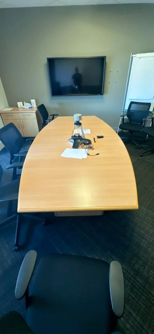 9' Boatshape Boardroom Table w/Electrical