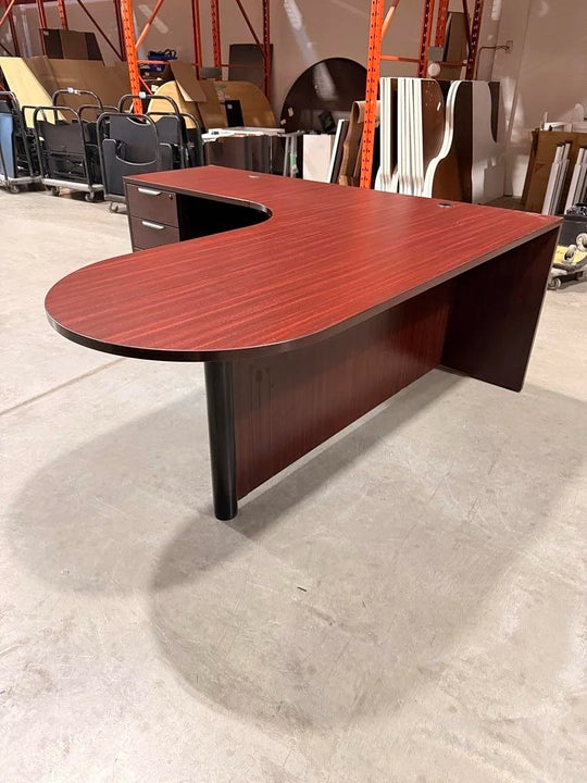 LH Bullet L-Shape Desk w/BBF Ped  (Surface Scratches)