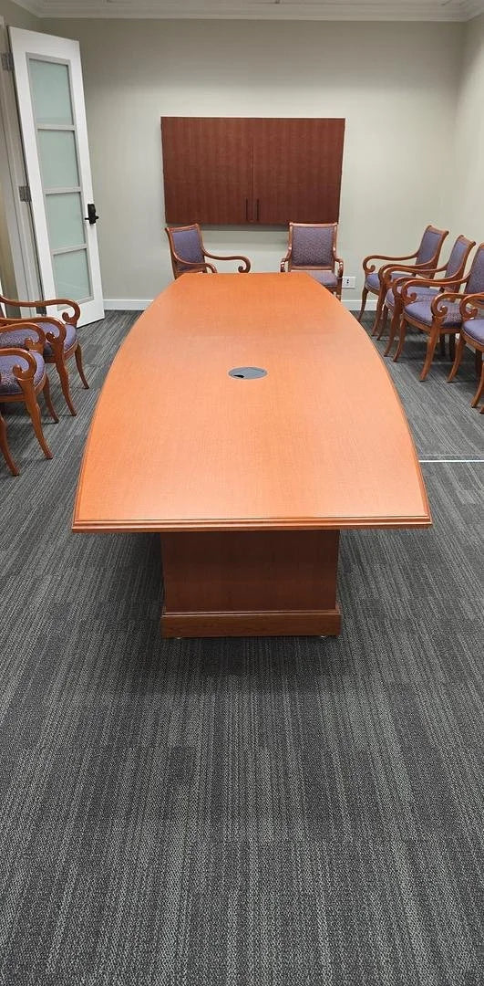 12' Boatshape Boardroom Table w/Electrical