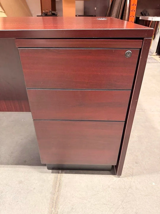 6' Bow Front Straight Desk w/BBF Ped