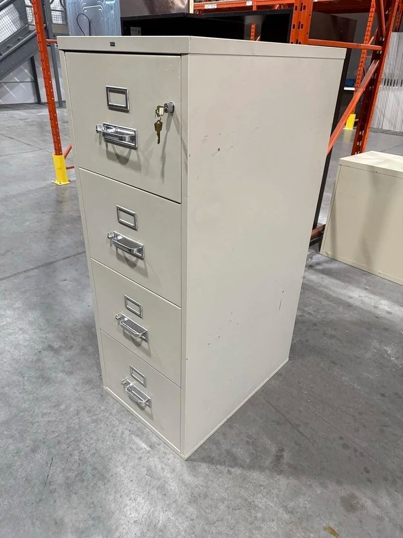 Hon Metal 4-High Vertical Fireproof Cabinet w/Key