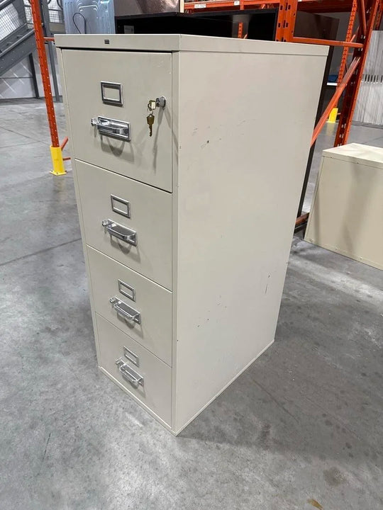 Hon Metal 4-High Vertical Fireproof Cabinet w/Key