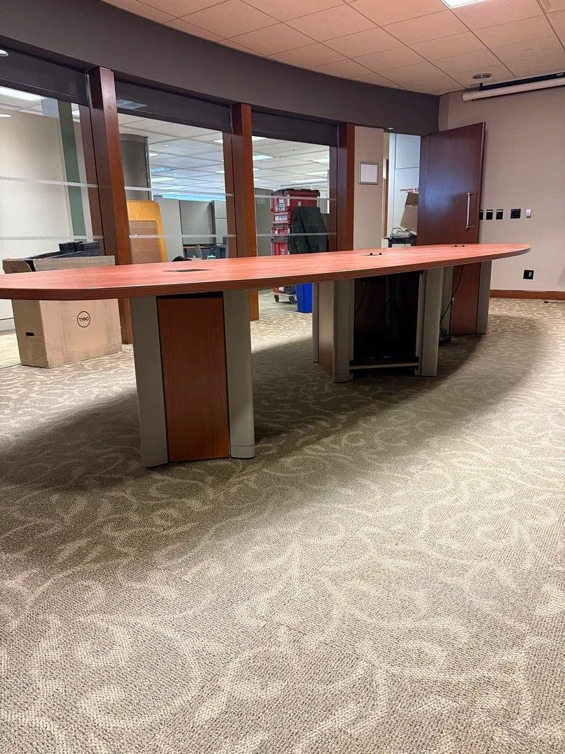 16' Boatshape Boardroom Table w/Electrical