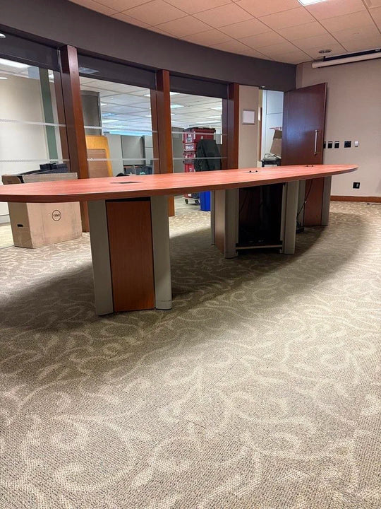 16' Boatshape Boardroom Table w/Electrical