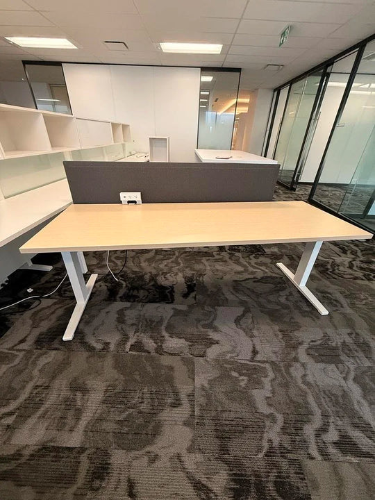 7' Herman Miller Electronic Sit Stand Desk w/Privacy and Power (Loud Legs)