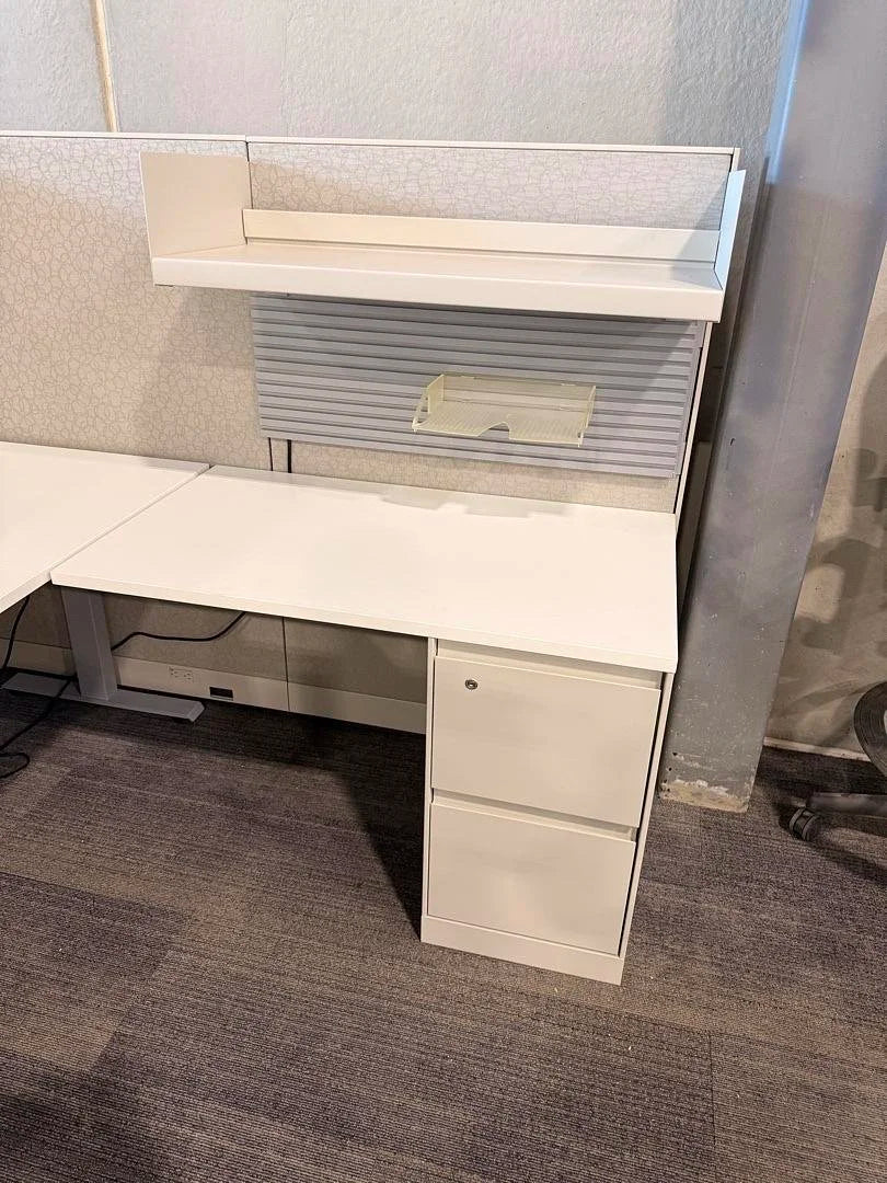 6' x 6' Steelcase Answer Workstation Panels w/Shelf, Accessories and FF Ped