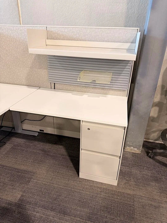 6' x 6' Steelcase Answer Workstation Panels w/Shelf, Accessories and FF Ped