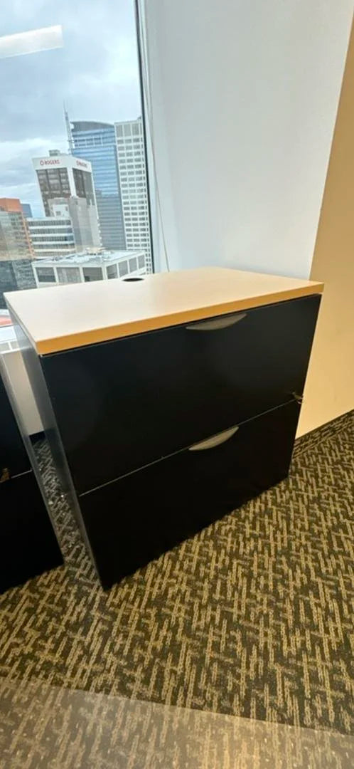 Wooden 2-High Lateral File Cabinet w/Surface