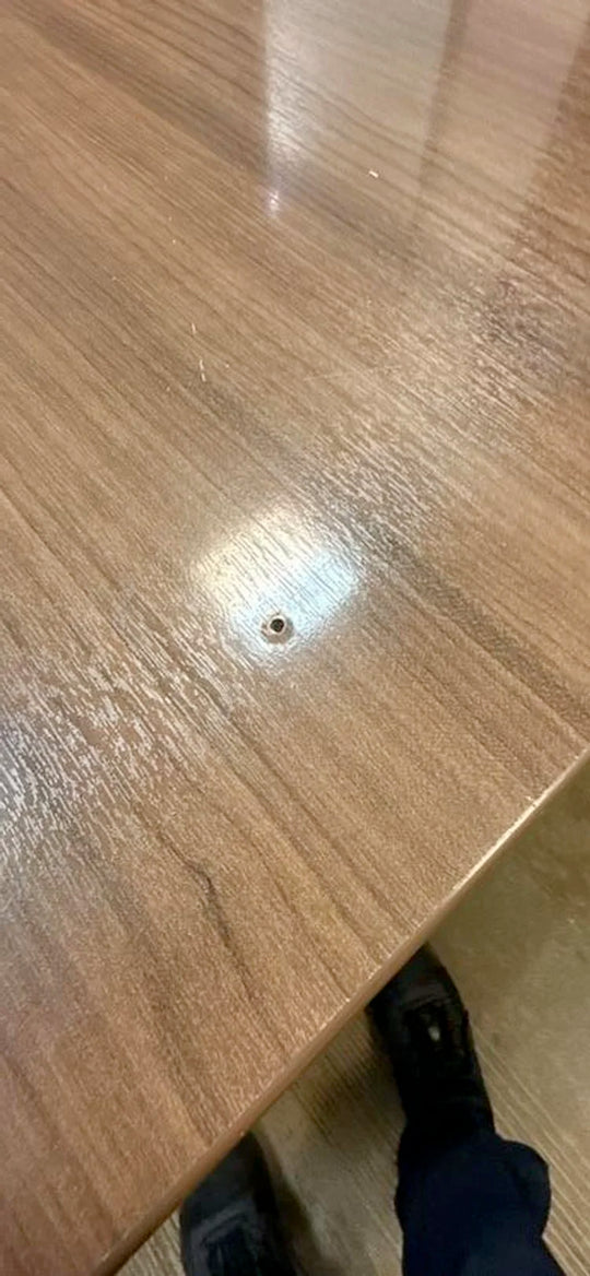 LH L-Shape Desk w/Hutch and BBF Ped (Surface Damage)