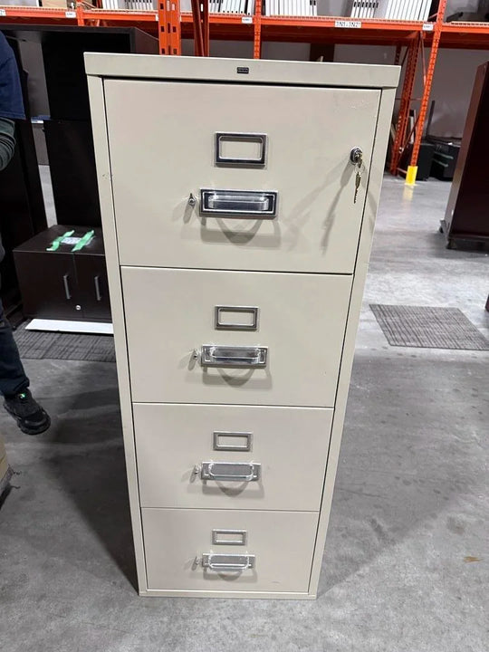 Hon Metal 4-High Vertical Fireproof Cabinet w/Key