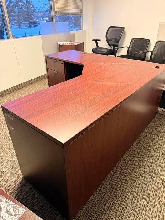 LH L-Shape Desk w/BF Ped