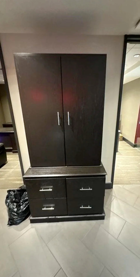 Wooden 2 Door 4 Drawer Combo Cabinet