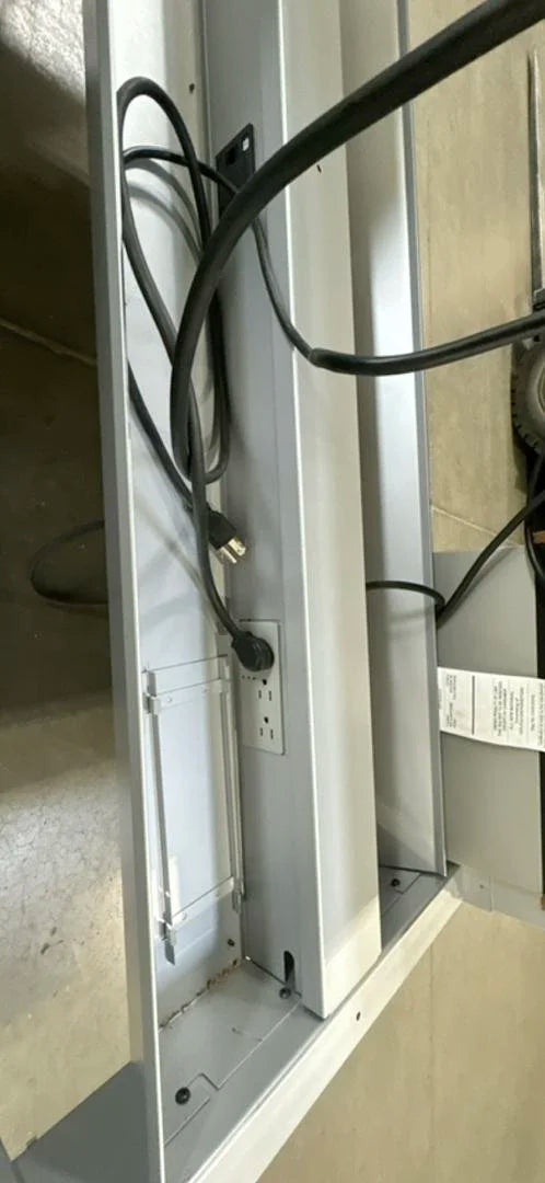 Haworth 2-Person Double Sided Electronic Sit Stand Workstation w/BF Ped