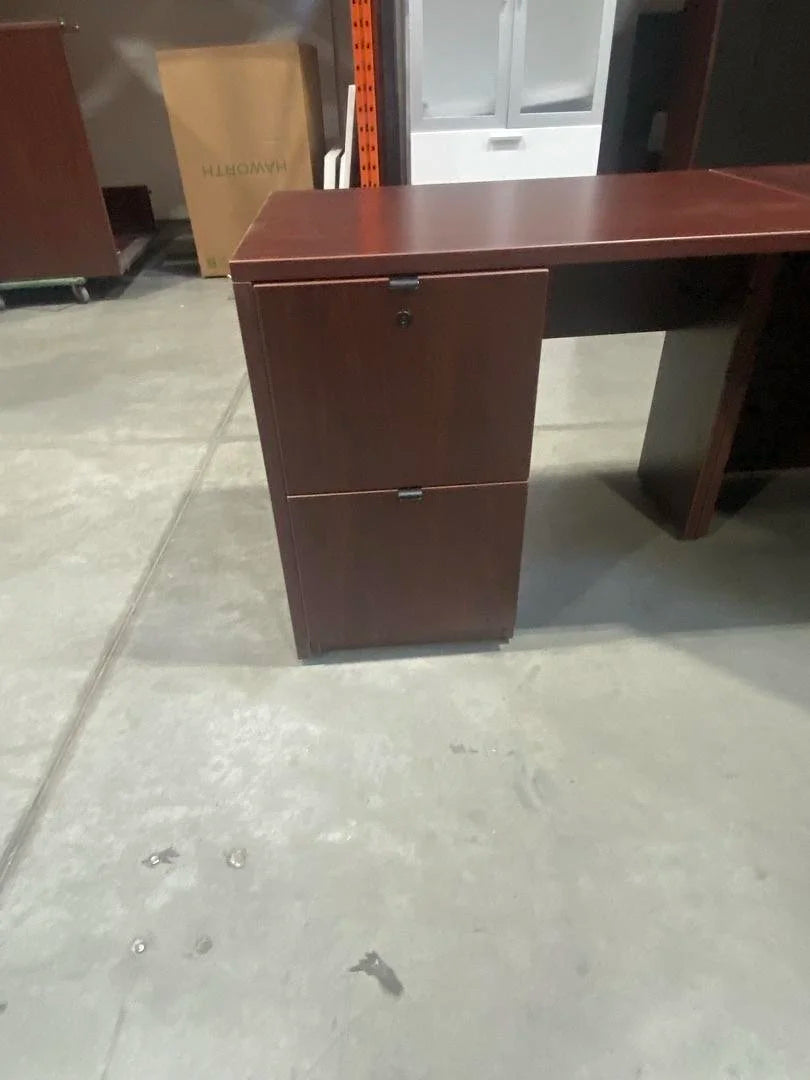 3 Piece L-Shape Desk w/BBF and FF Peds (Damage on Surface)