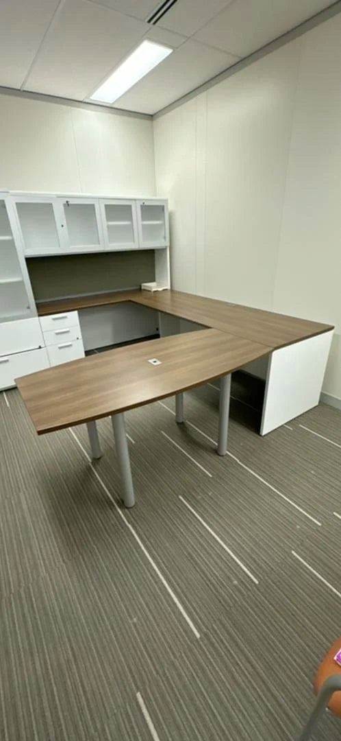 LH U-Shape Desk w/Hutch, BBF Ped, Combo Unit