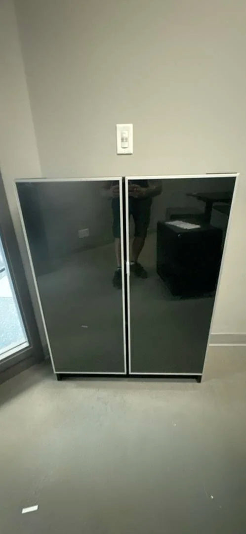 Wooden 3 High Bookcase w/Glass Doors