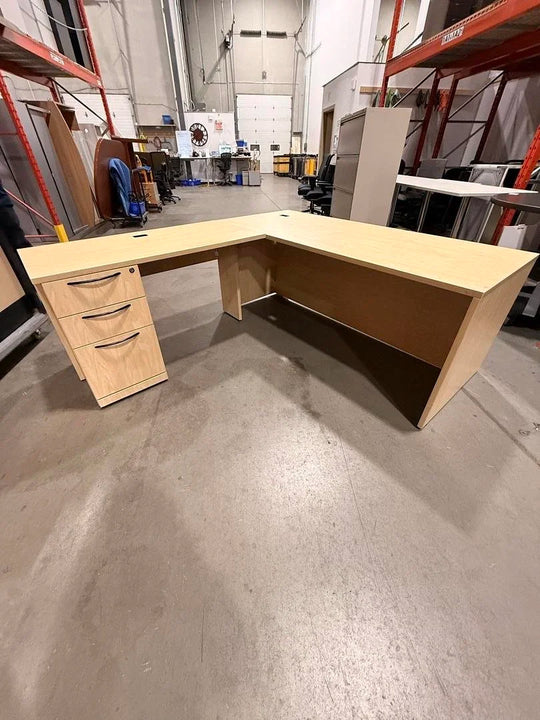 LH L-Shape Desk w/BBF Ped