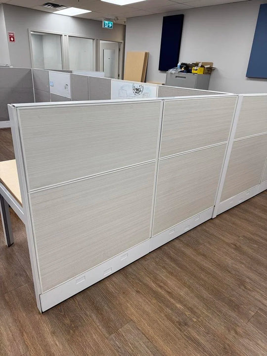 6' x 6' Global Boulevard L-Shape Workstation w/BF Ped (No Modular Power)