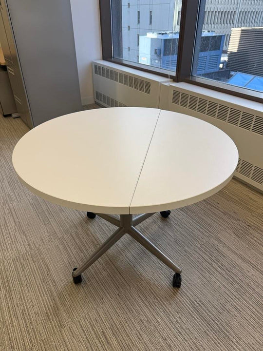 36" Mobile Folding Height Adjustable Round Table