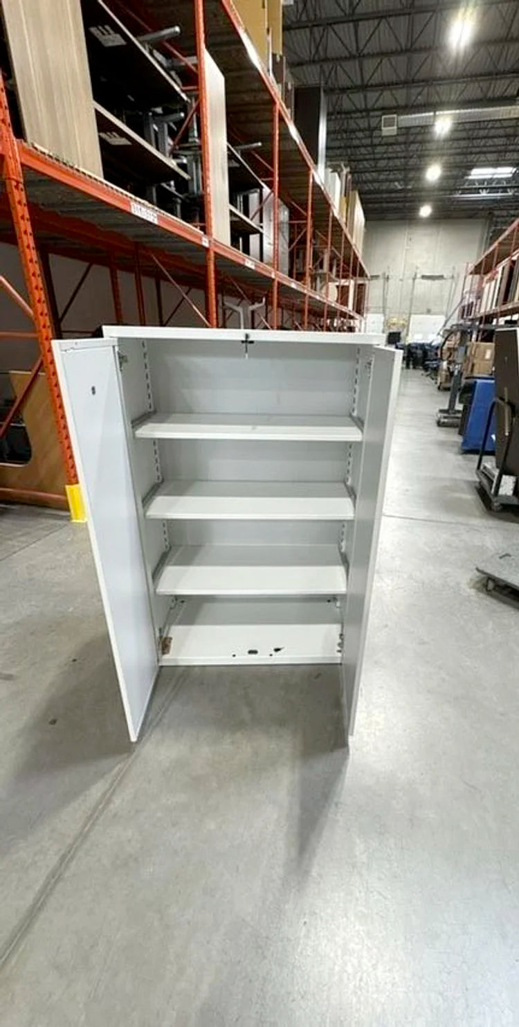 Metal 4 High 2 Door Stationary Cabinet w/Key
