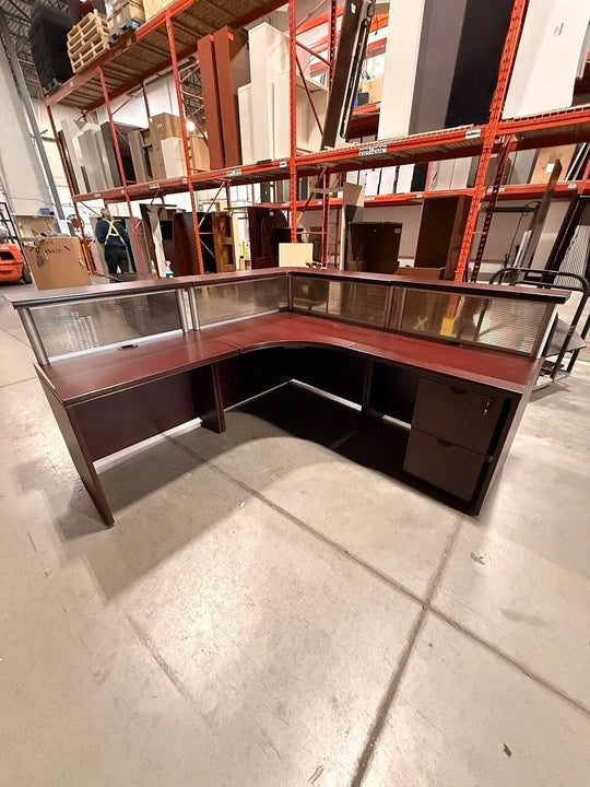 L-Shape Reception Desk w/BF Ped