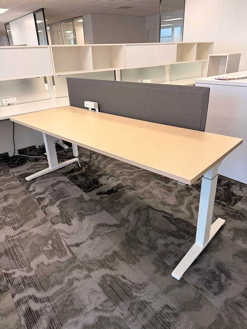7' Herman Miller Electronic Sit Stand Desk w/Privacy and Power