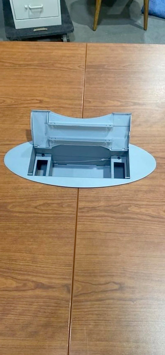 11.5' Boatshape Boardroom Table w/Electrical