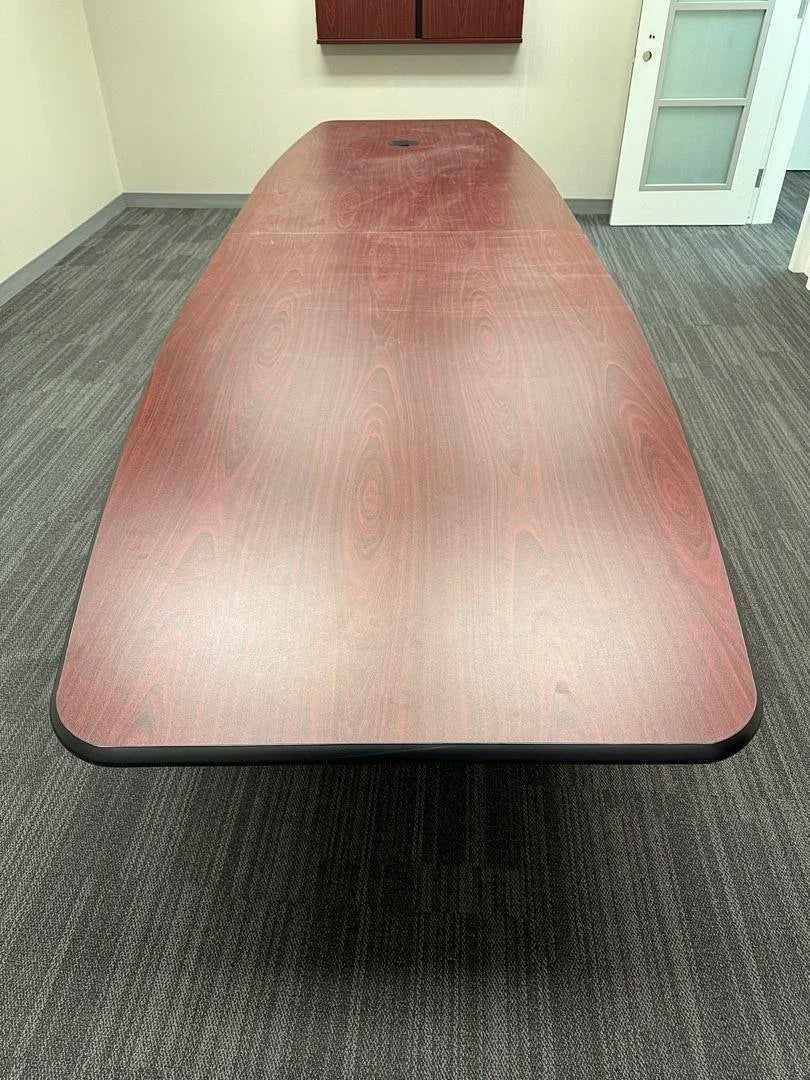 14' Boatshape Boardroom Table w/Electrical