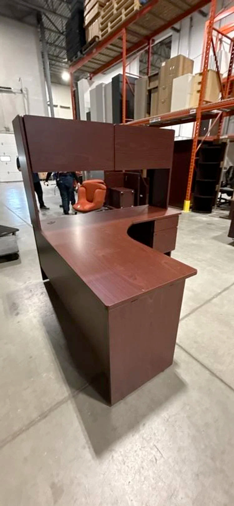 RH L-Shape Desk w/Hutch, BF Ped