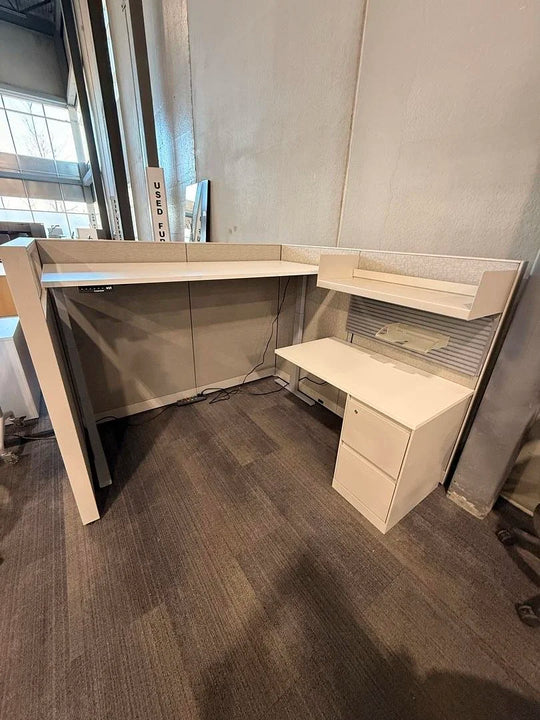 6' x 6' Steelcase Answer Workstation Panels w/Shelf, Accessories and FF Ped
