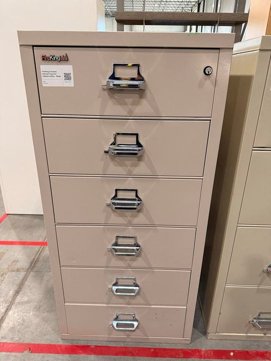 FireKing 6 Drawer Vertical Fireproof Cabinet w/Key