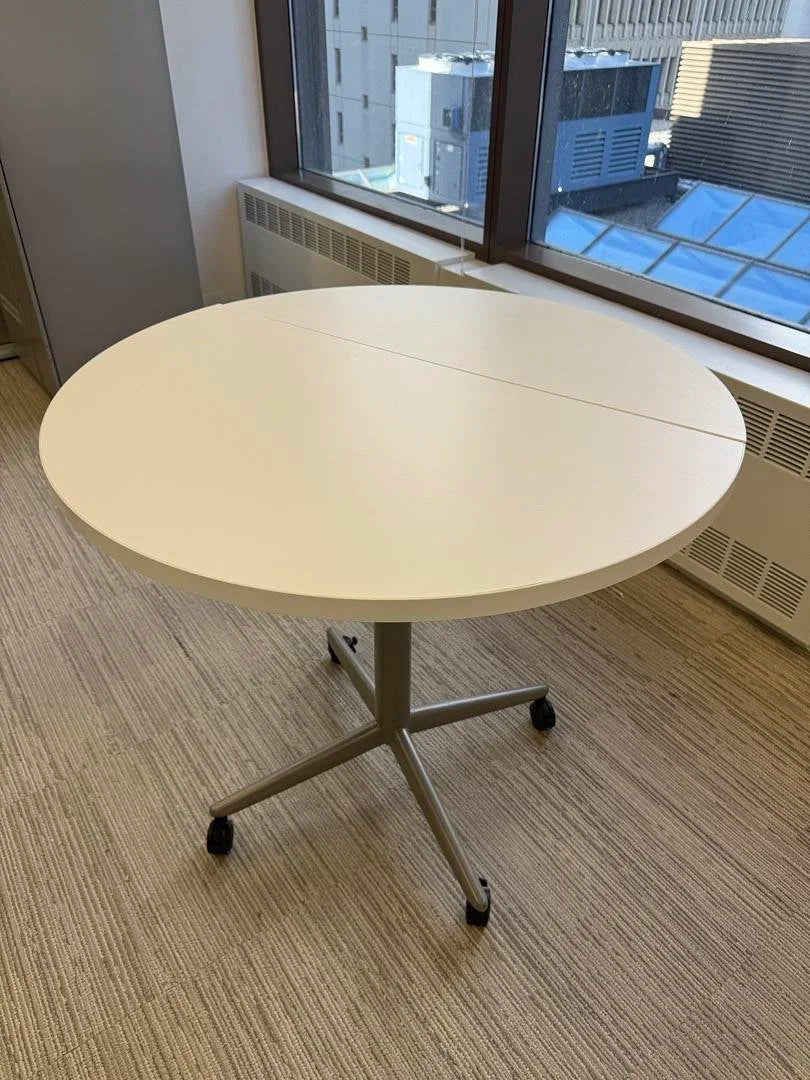 36" Mobile Folding Height Adjustable Round Table