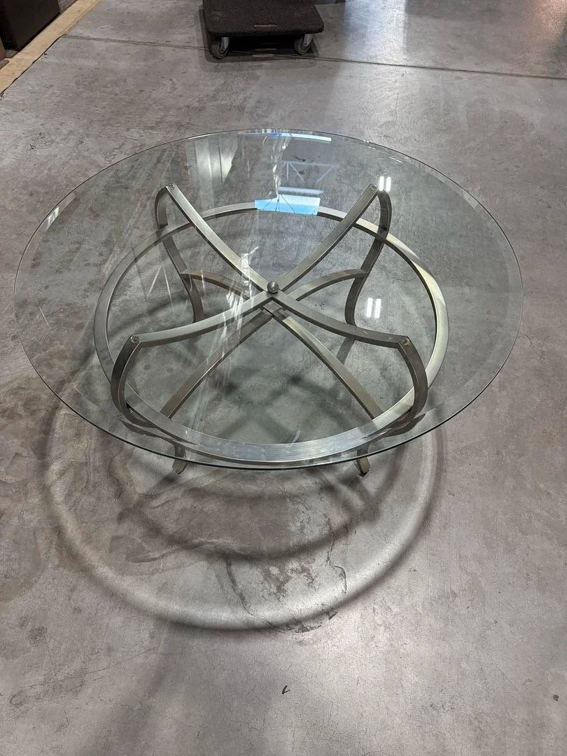 38" Round Glass Top Coffee Table