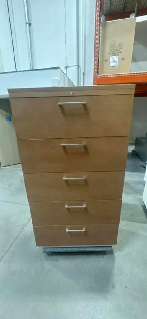 Haworth Metal 5 High Lateral File Cabinet w/Top (Wood Face)